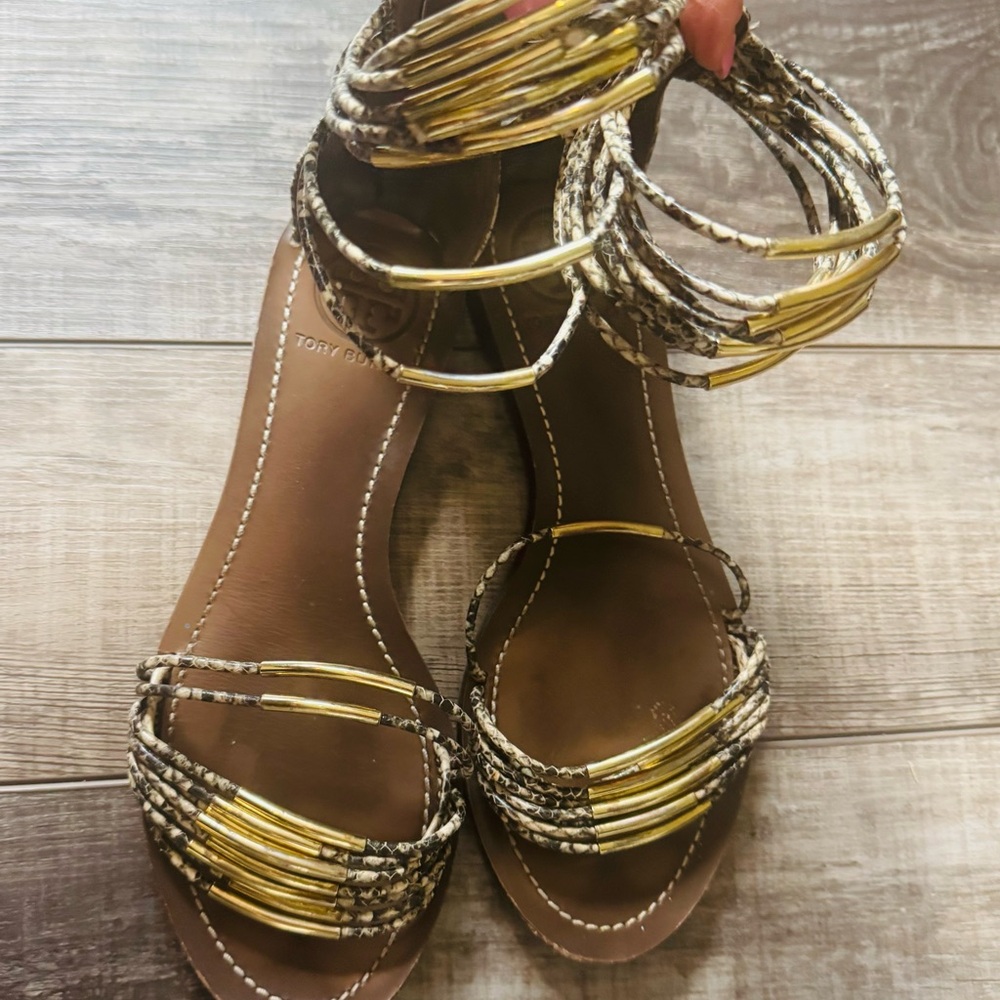 Tory Burch Gold Accent Gladiator Sandals
